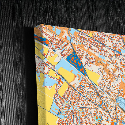 Ibbenbüren Germany Colorful City Map Canvas Print Detail