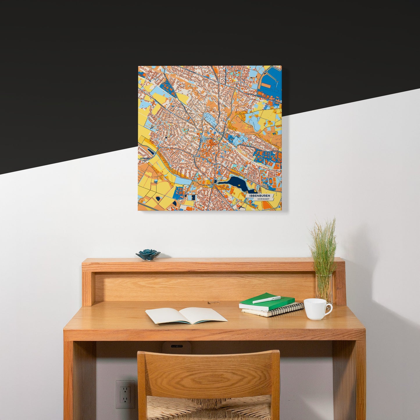 Ibbenbüren Germany Colorful City Map Canvas Print Scene