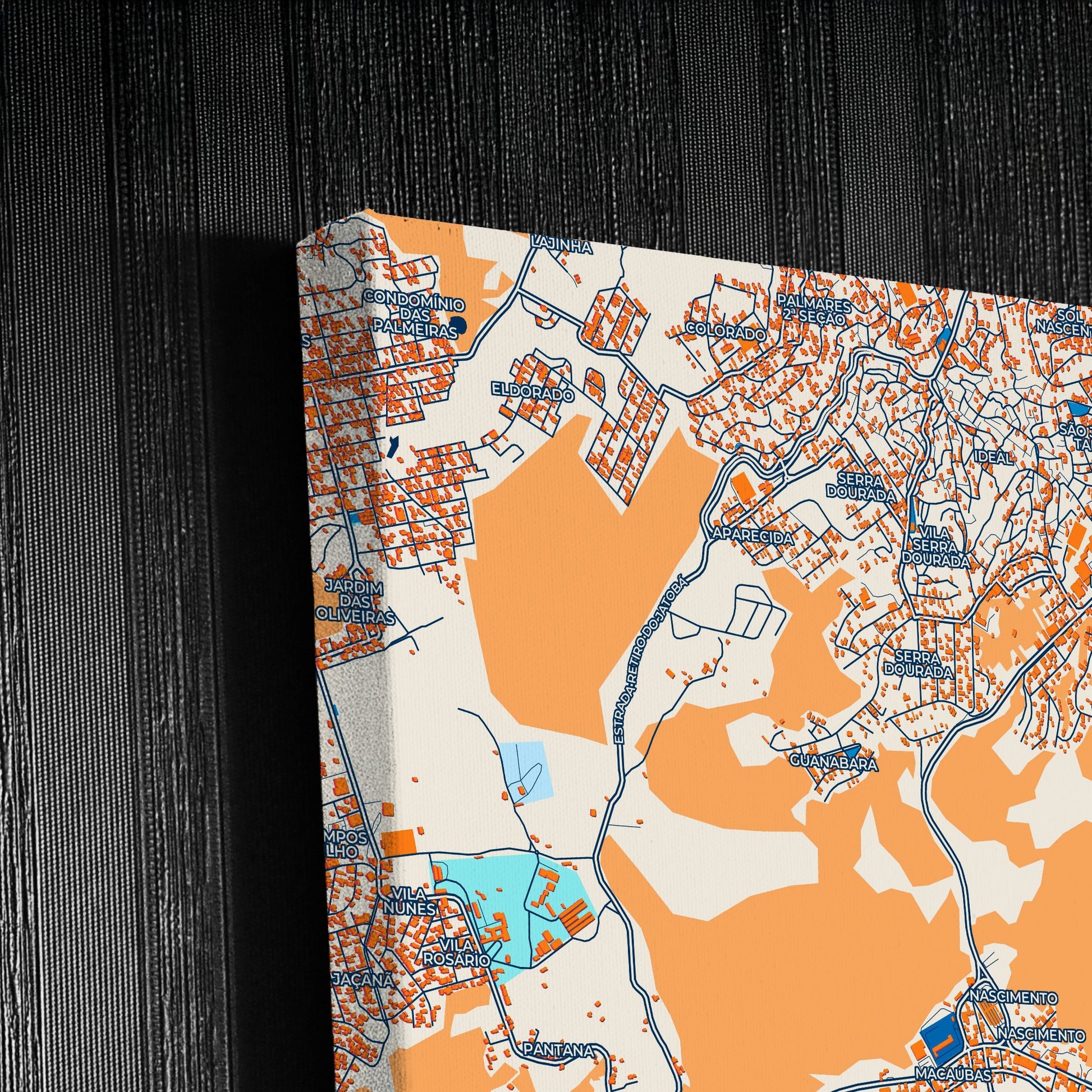 Ibirite Brazil Colorful City Map Canvas Print Detail