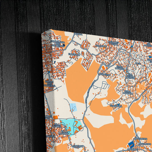 Ibirite Brazil Colorful City Map Canvas Print Detail