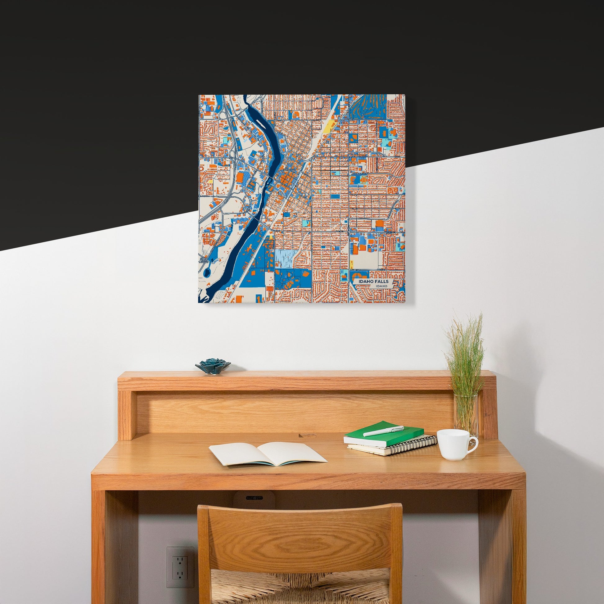 Idaho Falls Idaho Colorful City Map Canvas Print Scene