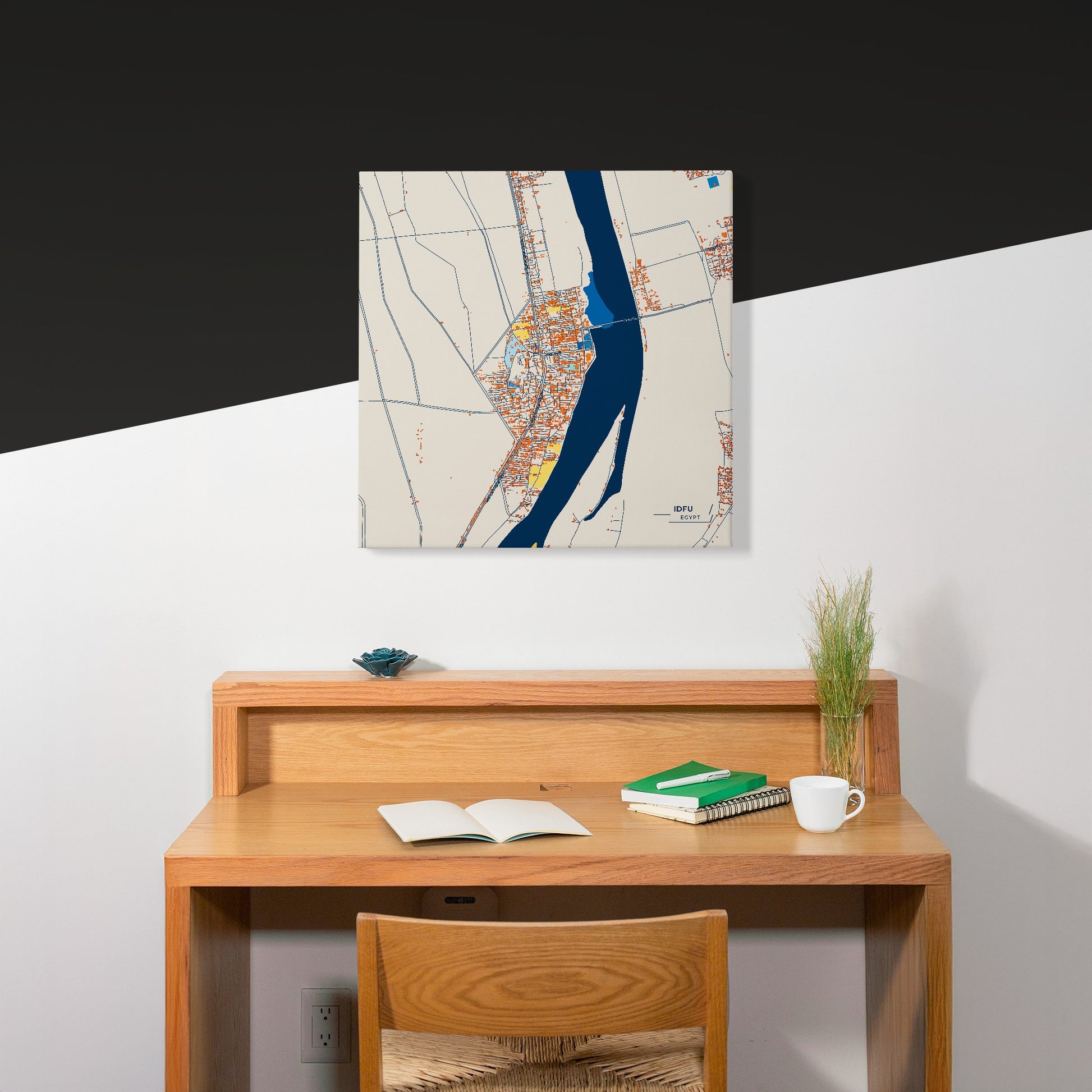 Idfu Egypt Colorful City Map Canvas Print Scene