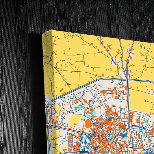 Idlib Syria Colorful City Map Canvas Print Detail