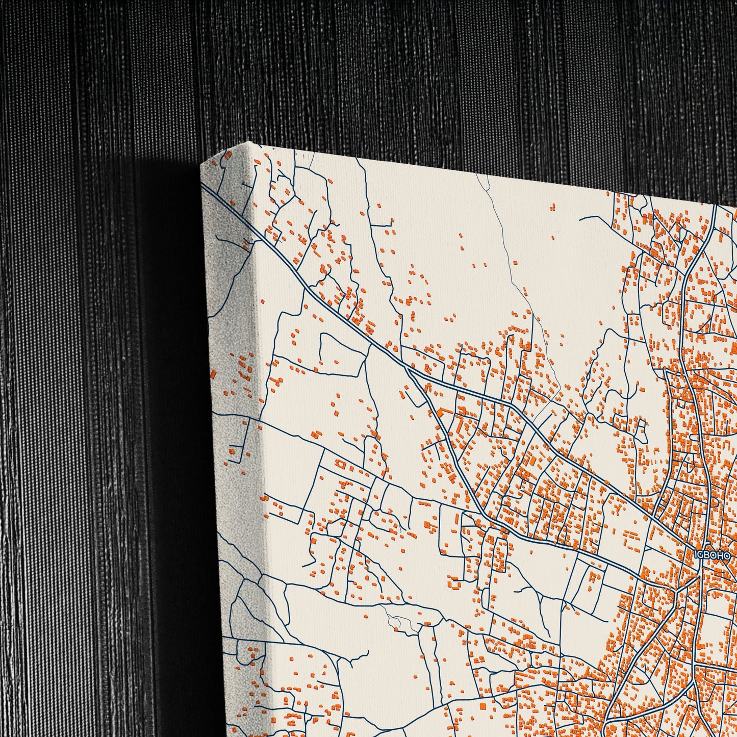 Igboho Nigeria Colorful City Map Canvas Print Detail