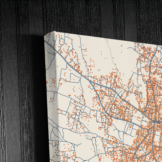 Igboho Nigeria Colorful City Map Canvas Print Detail