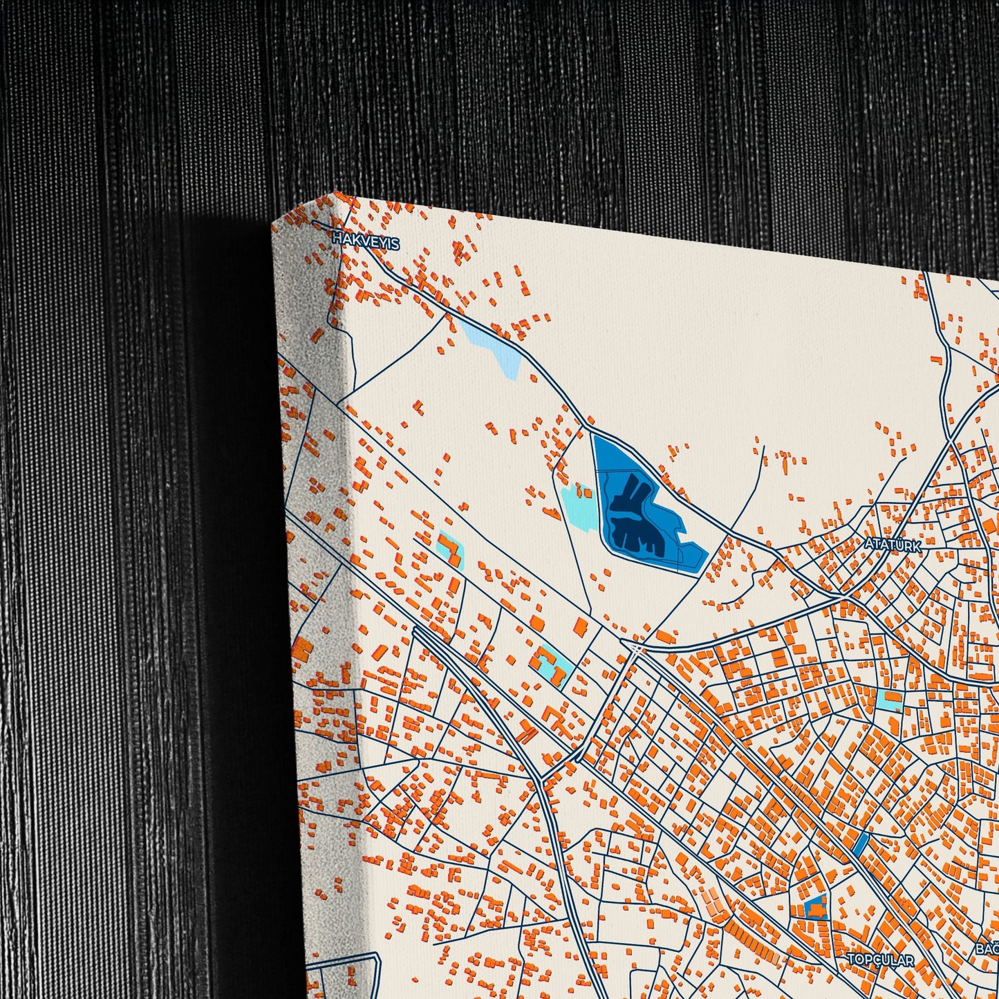 Iğdir Turkey Colorful City Map Canvas Print Detail