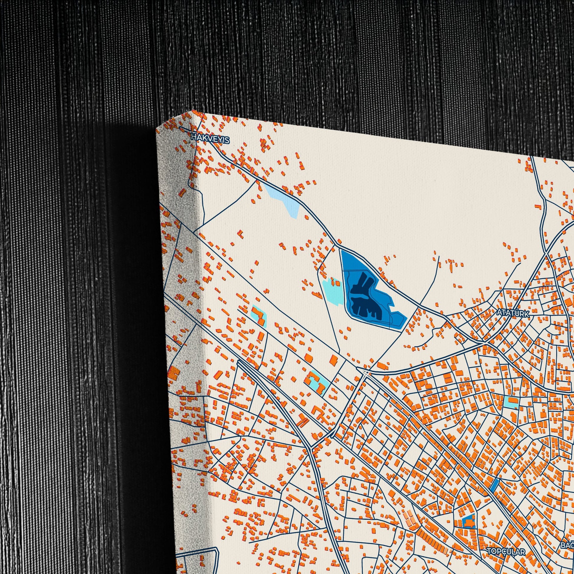 Iğdir Turkey Colorful City Map Canvas Print Detail