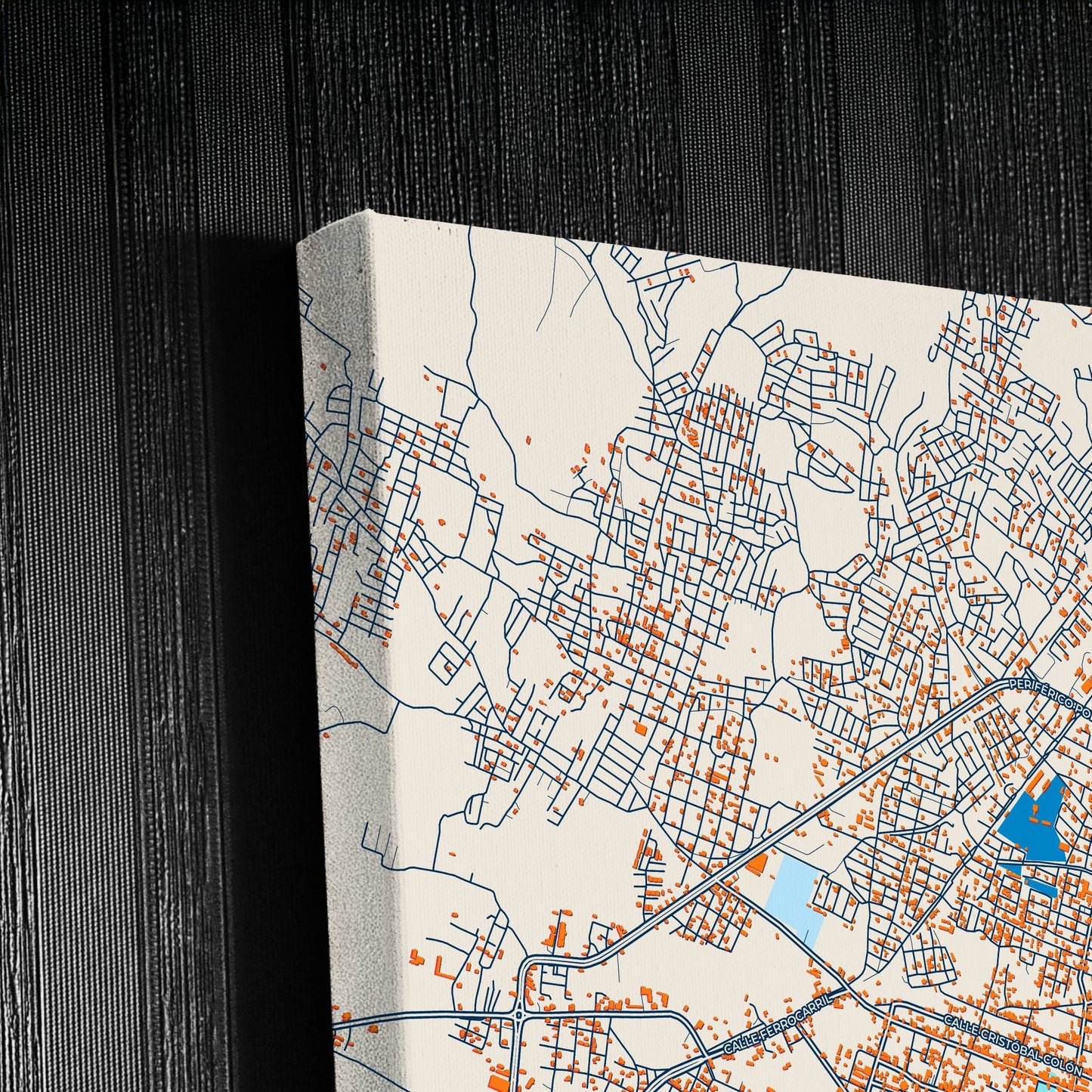 Iguala Mexico Colorful City Map Canvas Print Detail