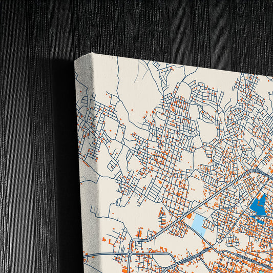 Iguala Mexico Colorful City Map Canvas Print Detail