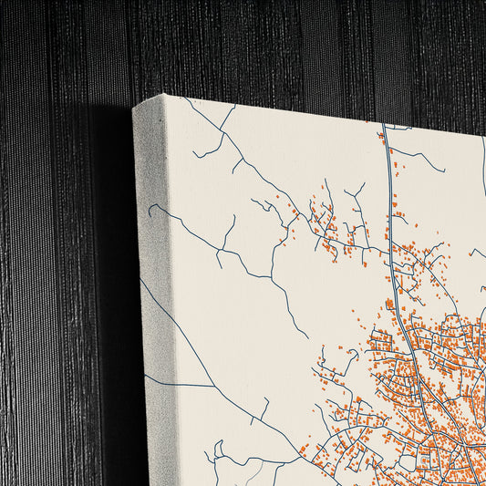 Ijebu-Igbo Nigeria Colorful City Map Canvas Print Detail