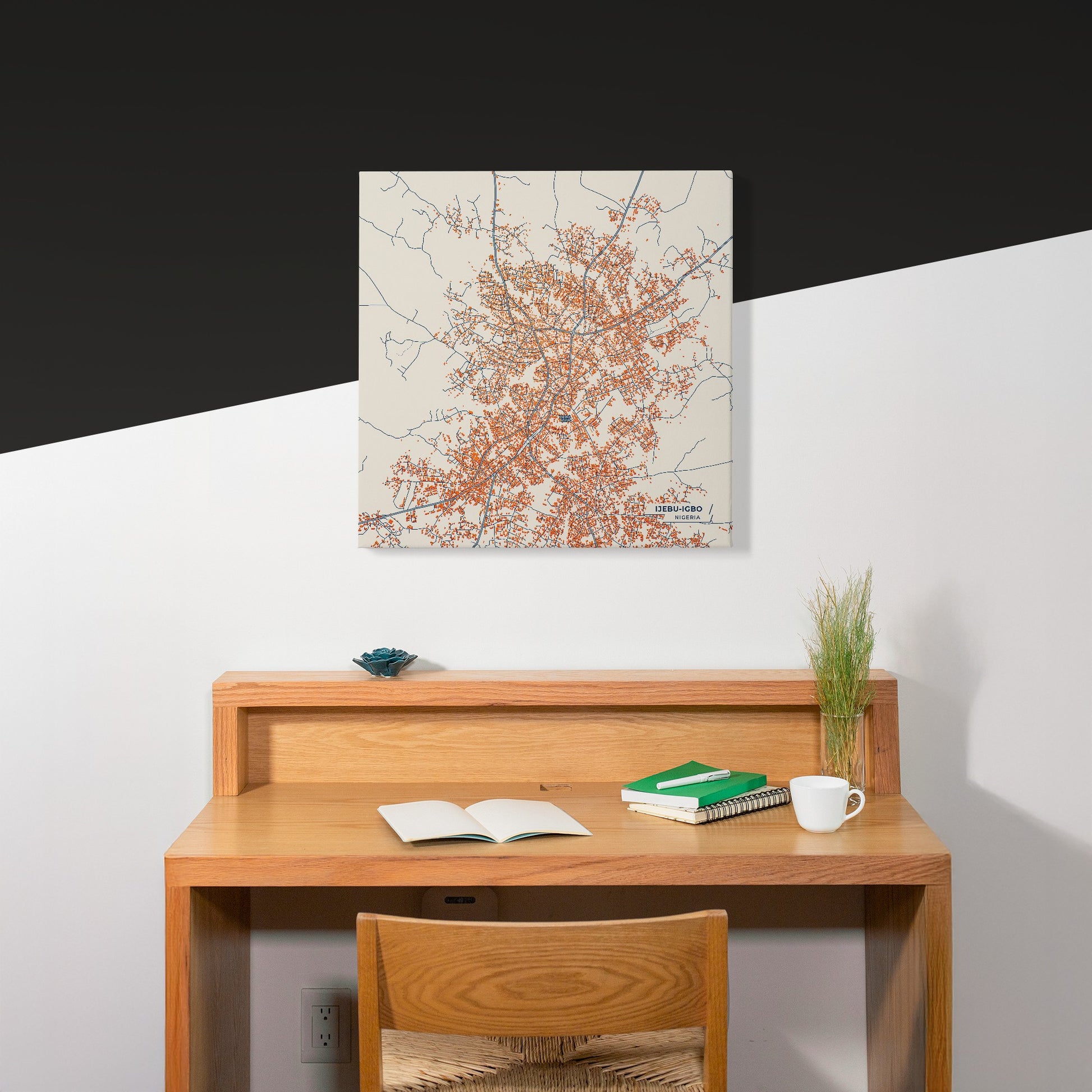 Ijebu-Igbo Nigeria Colorful City Map Canvas Print Scene
