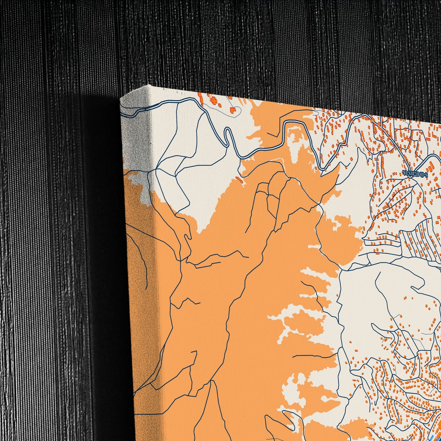 Ijevan Armenia Colorful City Map Canvas Print Detail