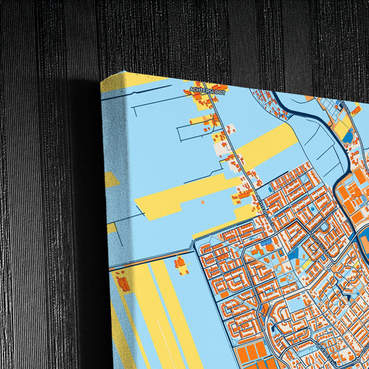 Ijsselstein Netherlands Colorful City Map Canvas Print Detail