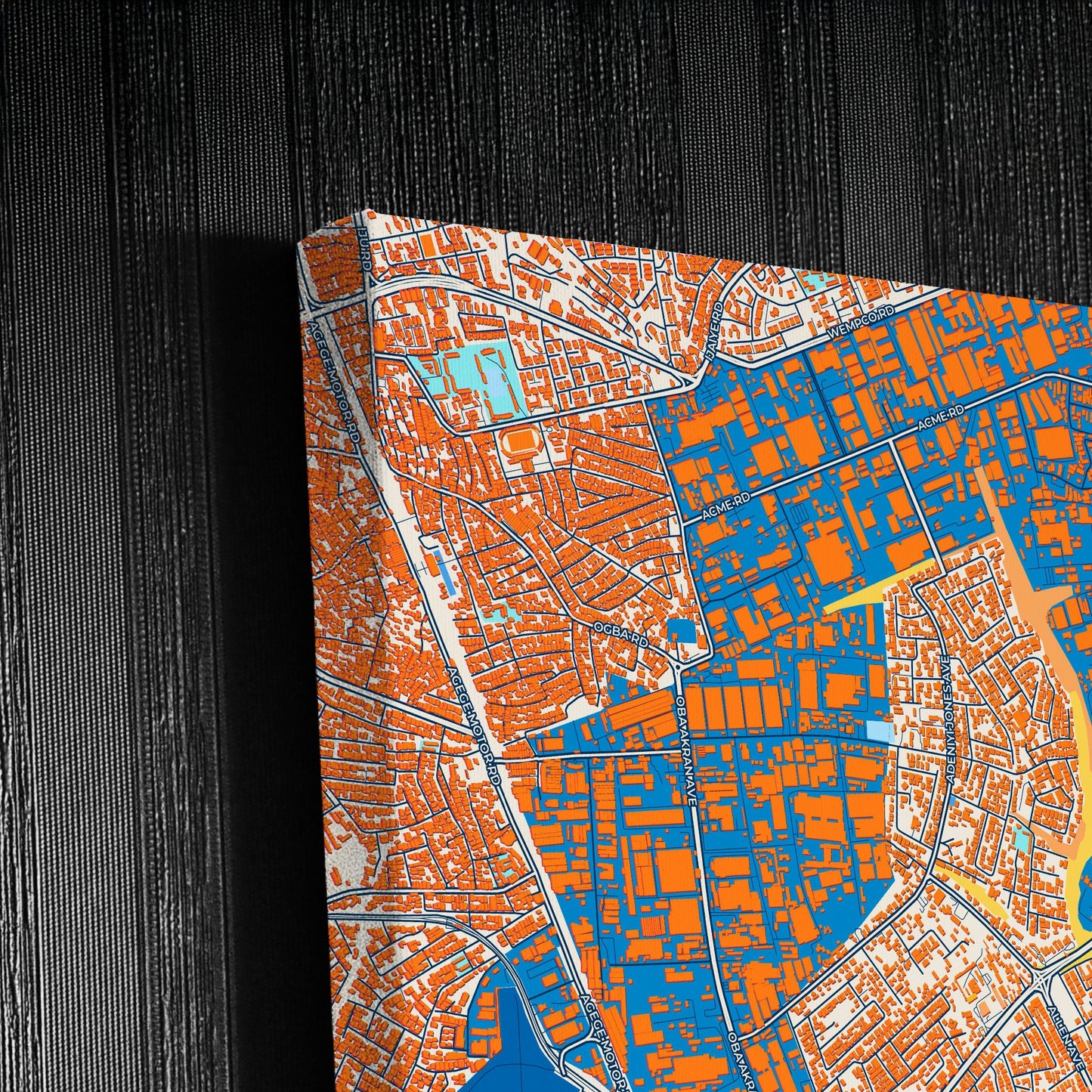 Ikeja Nigeria Colorful City Map Canvas Print Detail