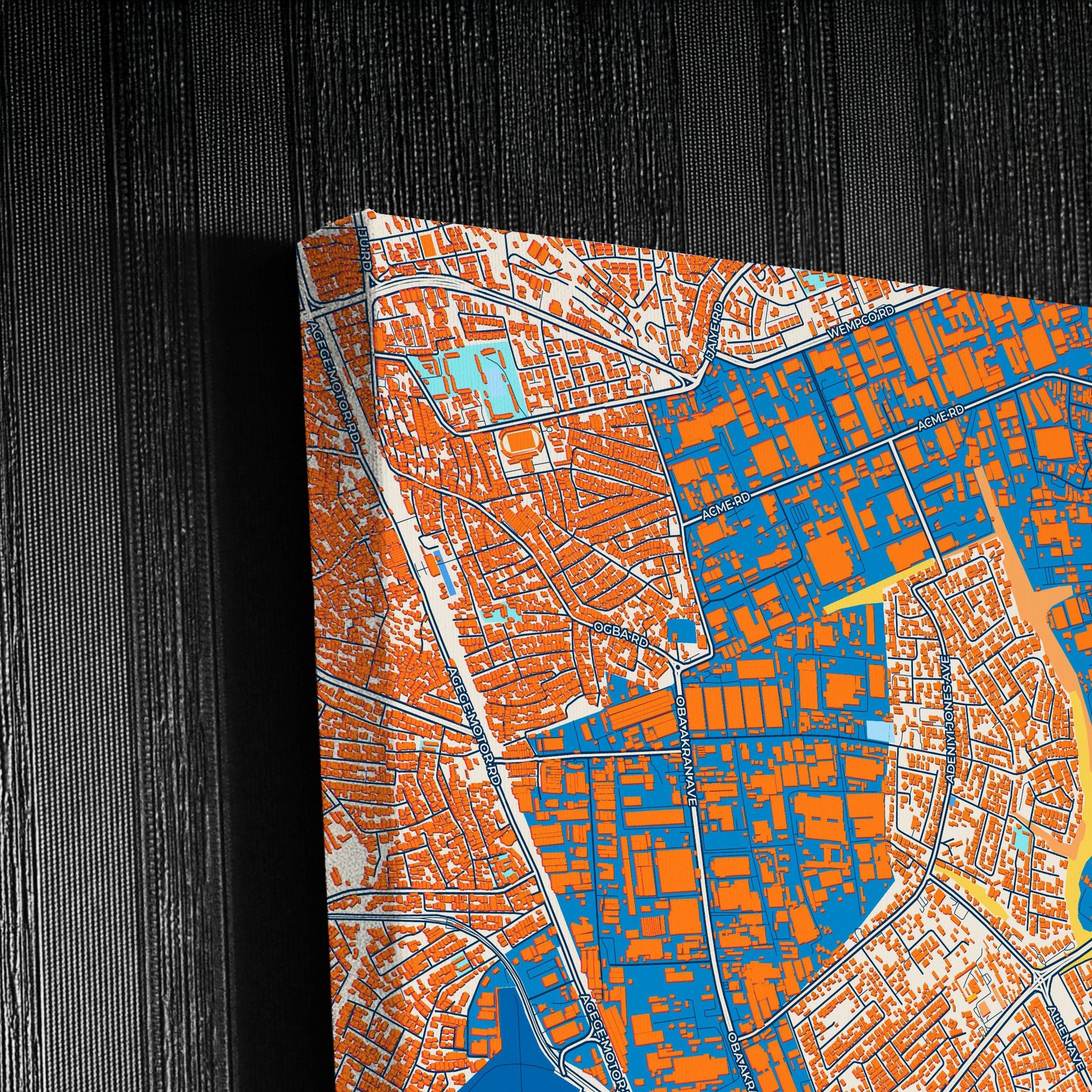 Ikeja Nigeria Colorful City Map Canvas Print Detail