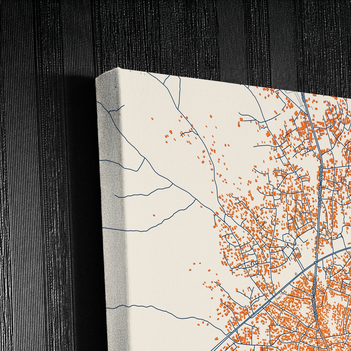 Ikire Nigeria Colorful City Map Canvas Print Detail