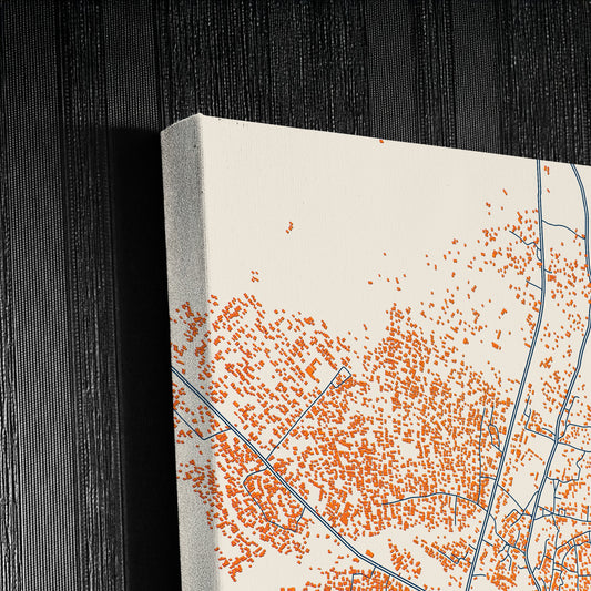 Ikirun Nigeria Colorful City Map Canvas Print Detail