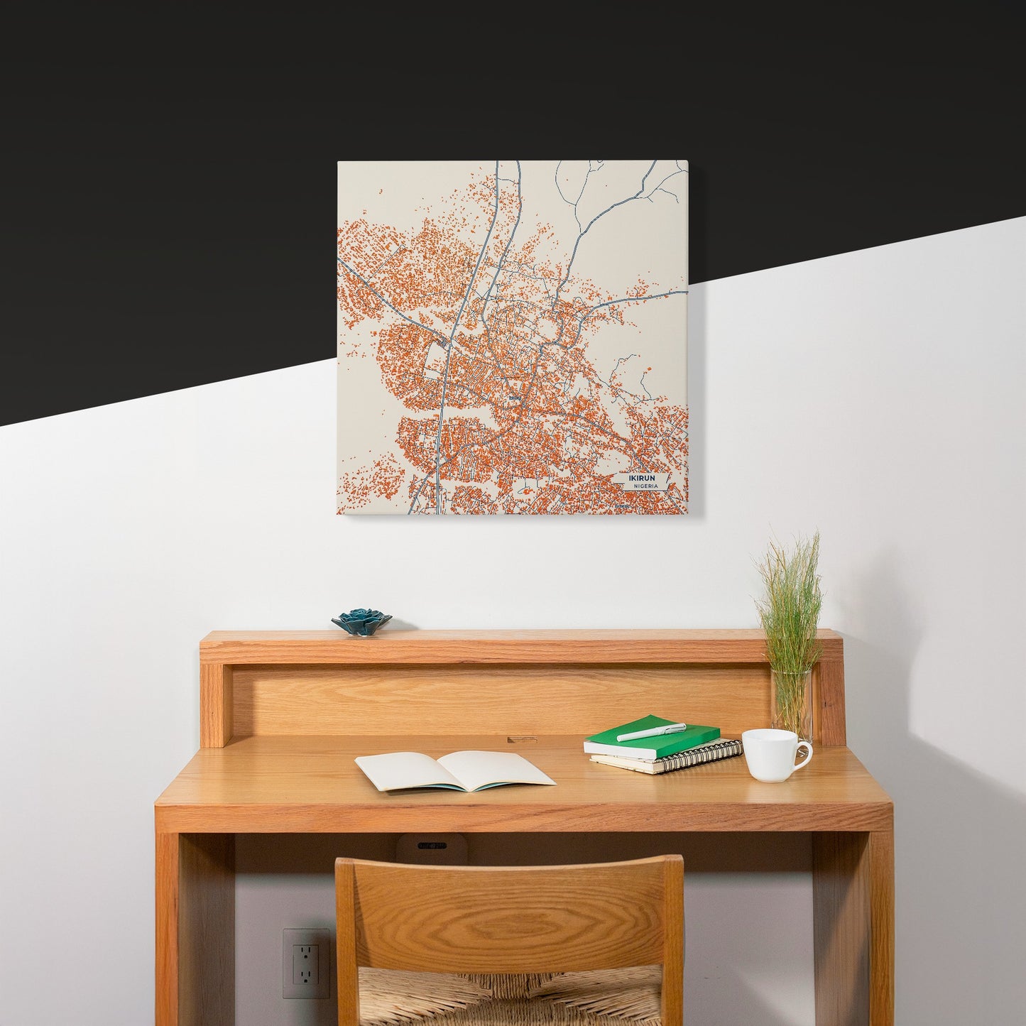 Ikirun Nigeria Colorful City Map Canvas Print Scene