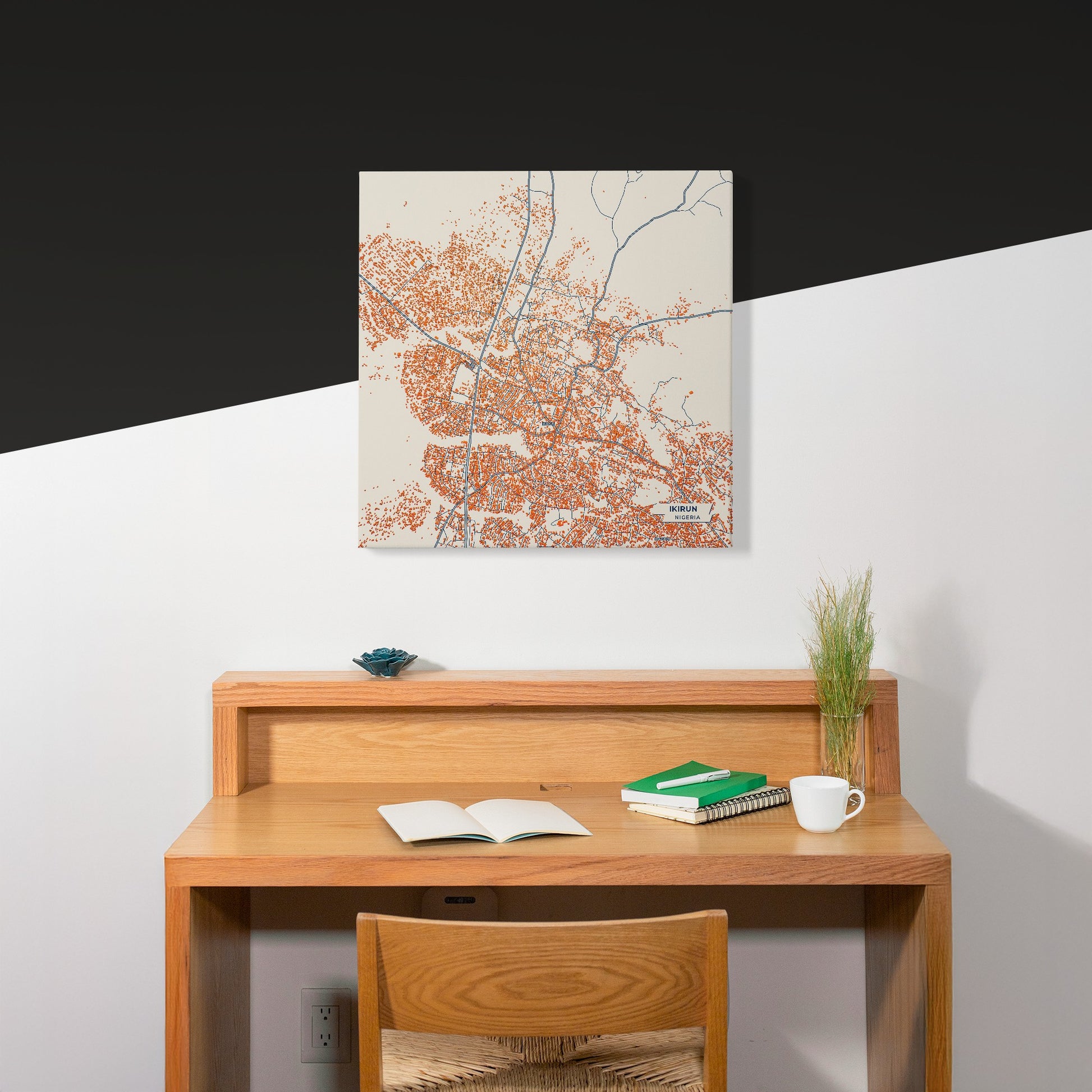 Ikirun Nigeria Colorful City Map Canvas Print Scene