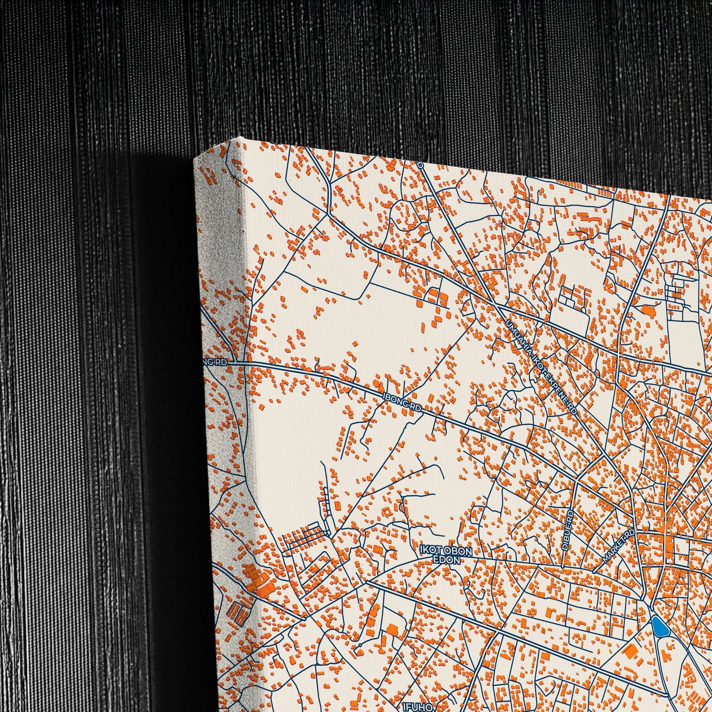 Ikot Ekpene Nigeria Colorful City Map Canvas Print Detail