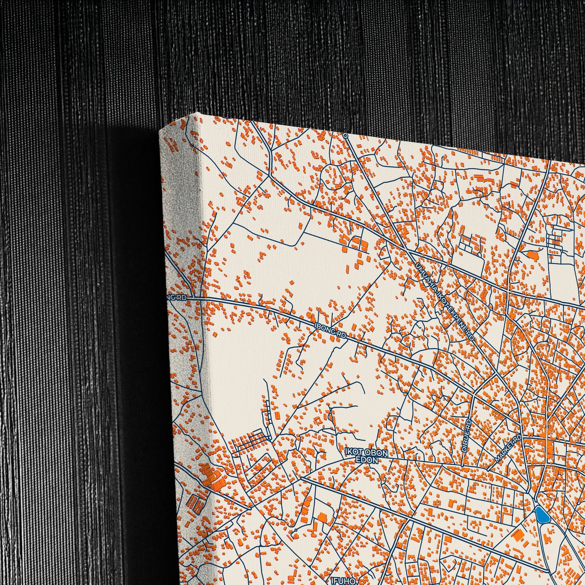 Ikot Ekpene Nigeria Colorful City Map Canvas Print Detail