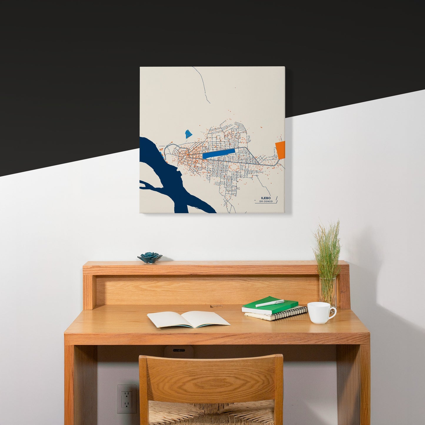 Ilebo Dr Congo Colorful City Map Canvas Print Scene