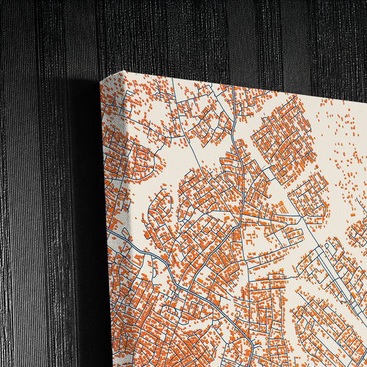 Ilesa Nigeria Colorful City Map Canvas Print Detail