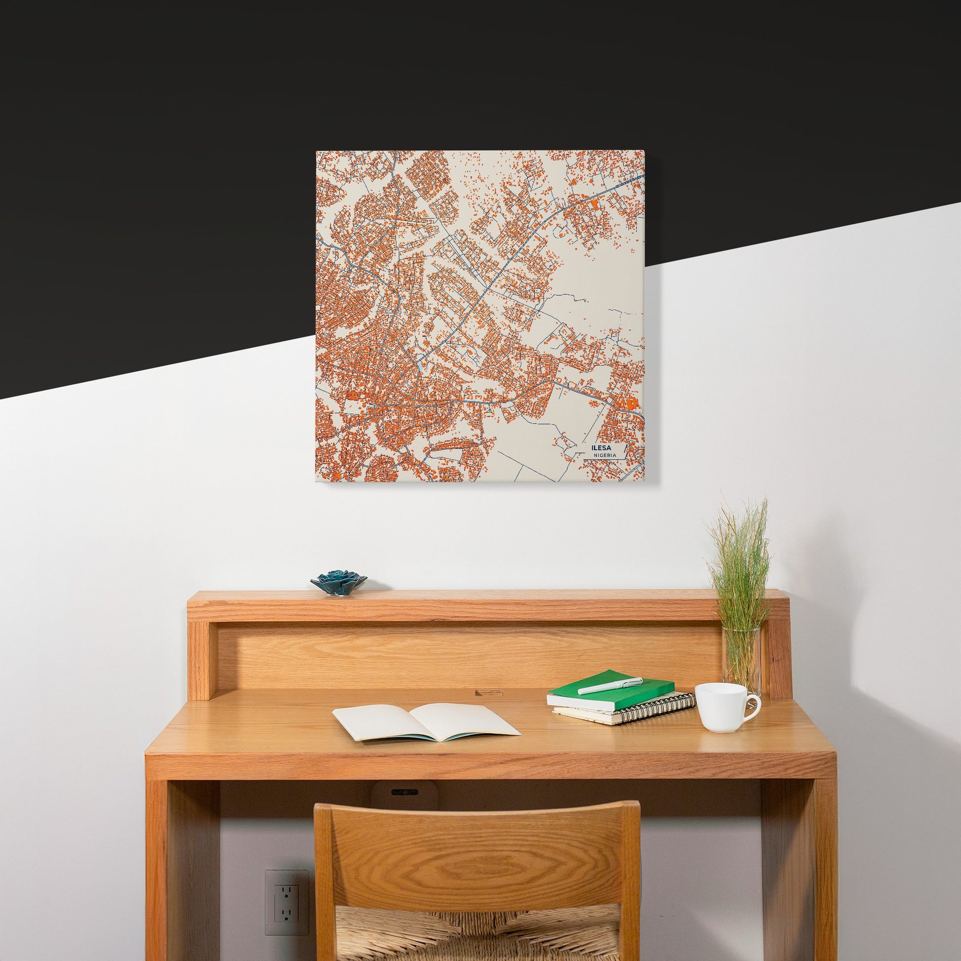 Ilesa Nigeria Colorful City Map Canvas Print Scene