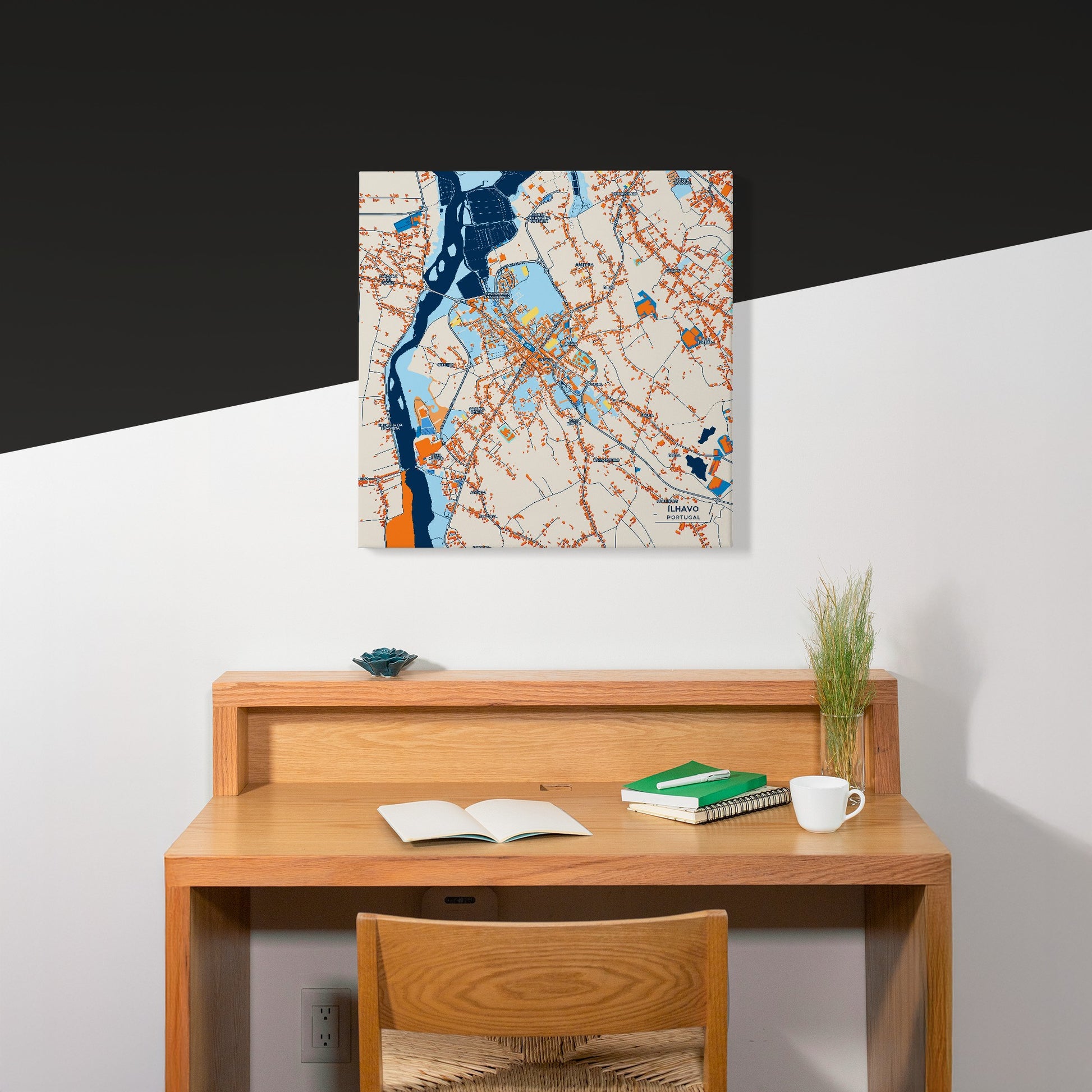 Ílhavo Portugal Colorful City Map Canvas Print Scene