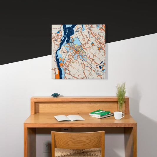 Ílhavo Portugal Colorful City Map Canvas Print Scene