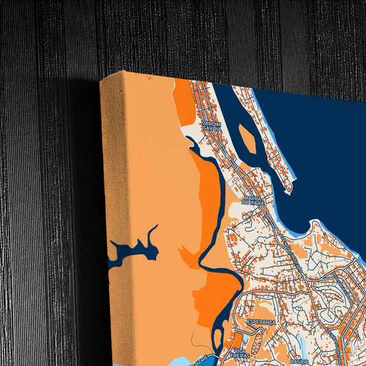 Ilheus Brazil Colorful City Map Canvas Print Detail