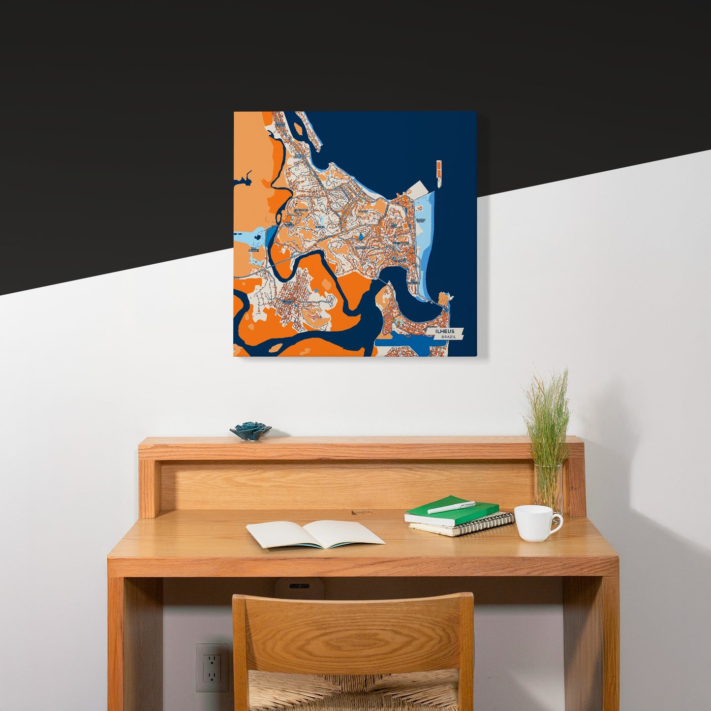 Ilheus Brazil Colorful City Map Canvas Print Scene