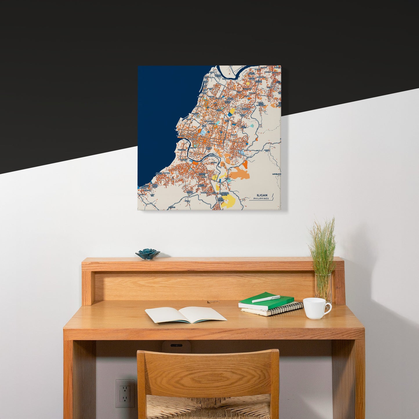 Iligan Philippines Colorful City Map Canvas Print Scene