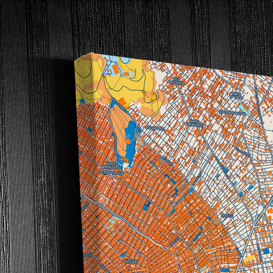 Ilio Greece Colorful City Map Canvas Print Detail