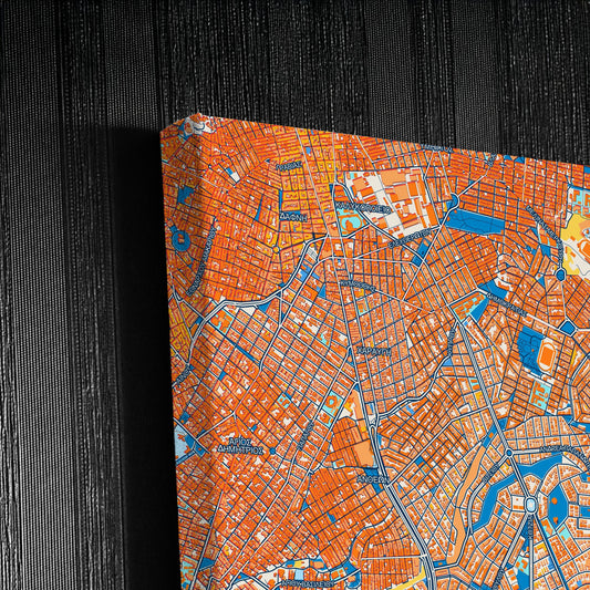 Ηλιουπολη Greece Colorful City Map Canvas Print Detail