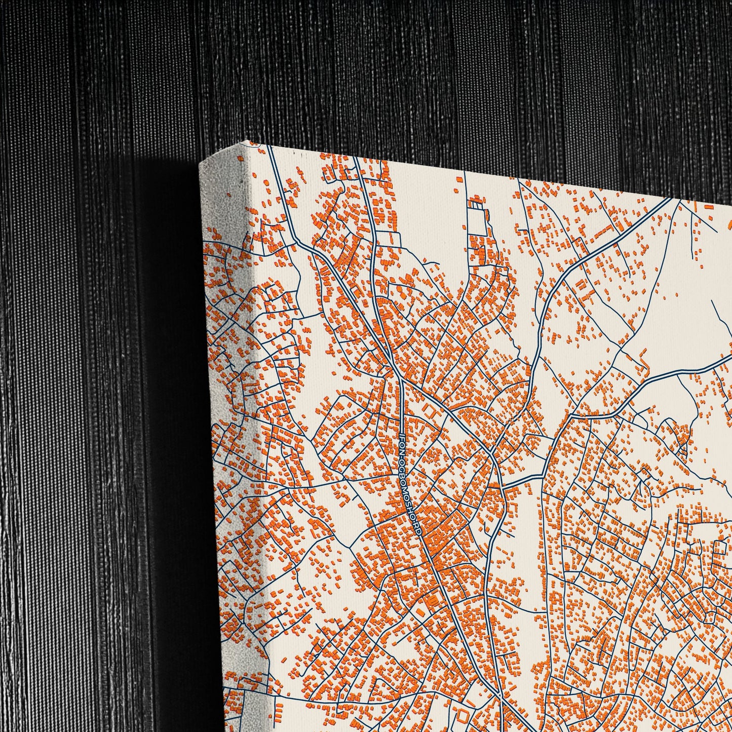 Ilobu Nigeria Colorful City Map Canvas Print Detail