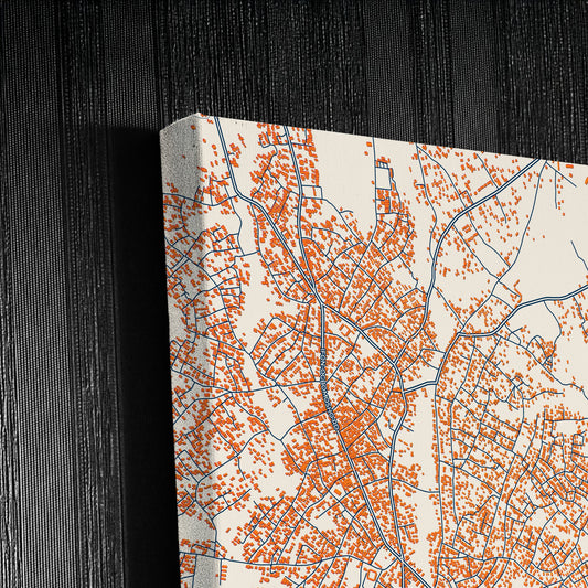 Ilobu Nigeria Colorful City Map Canvas Print Detail