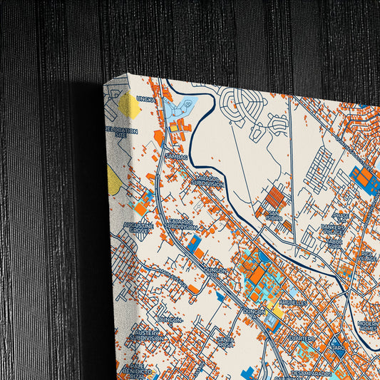 Iloilo City Philippines Colorful City Map Canvas Print Detail
