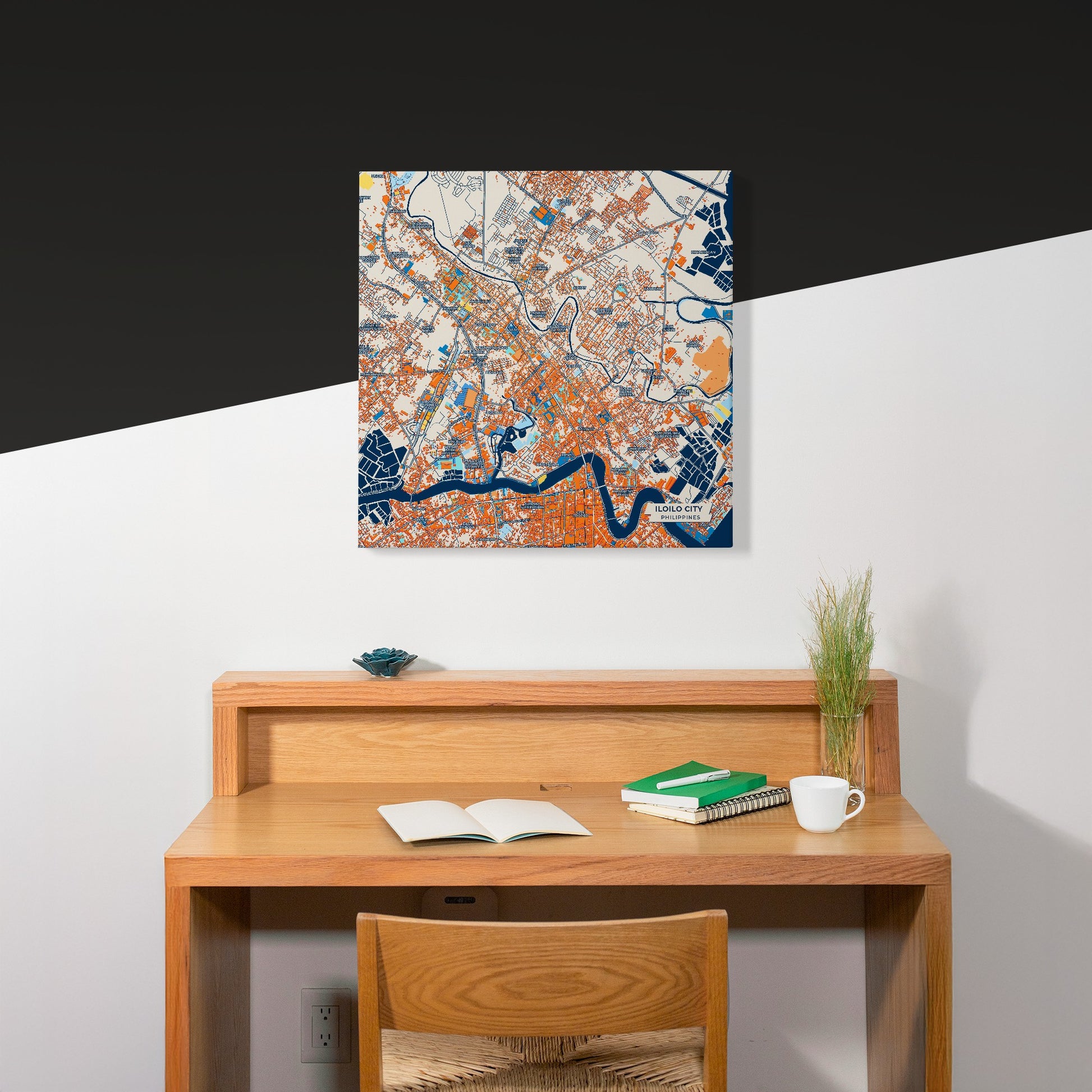 Iloilo City Philippines Colorful City Map Canvas Print Scene