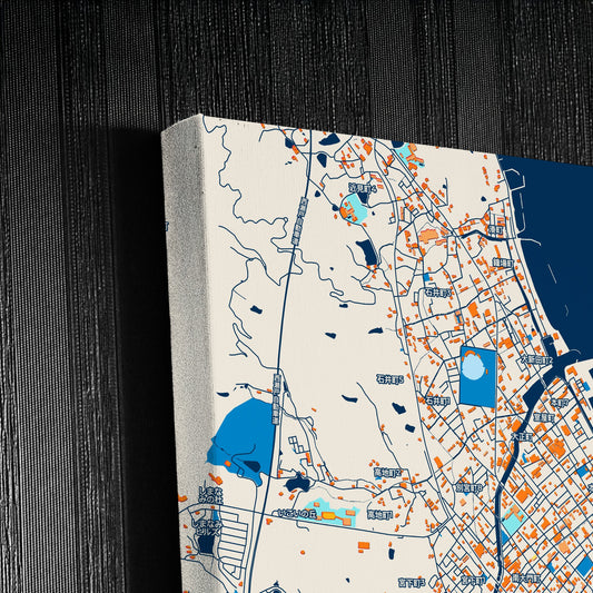 Imabari Japan Colorful City Map Canvas Print Detail