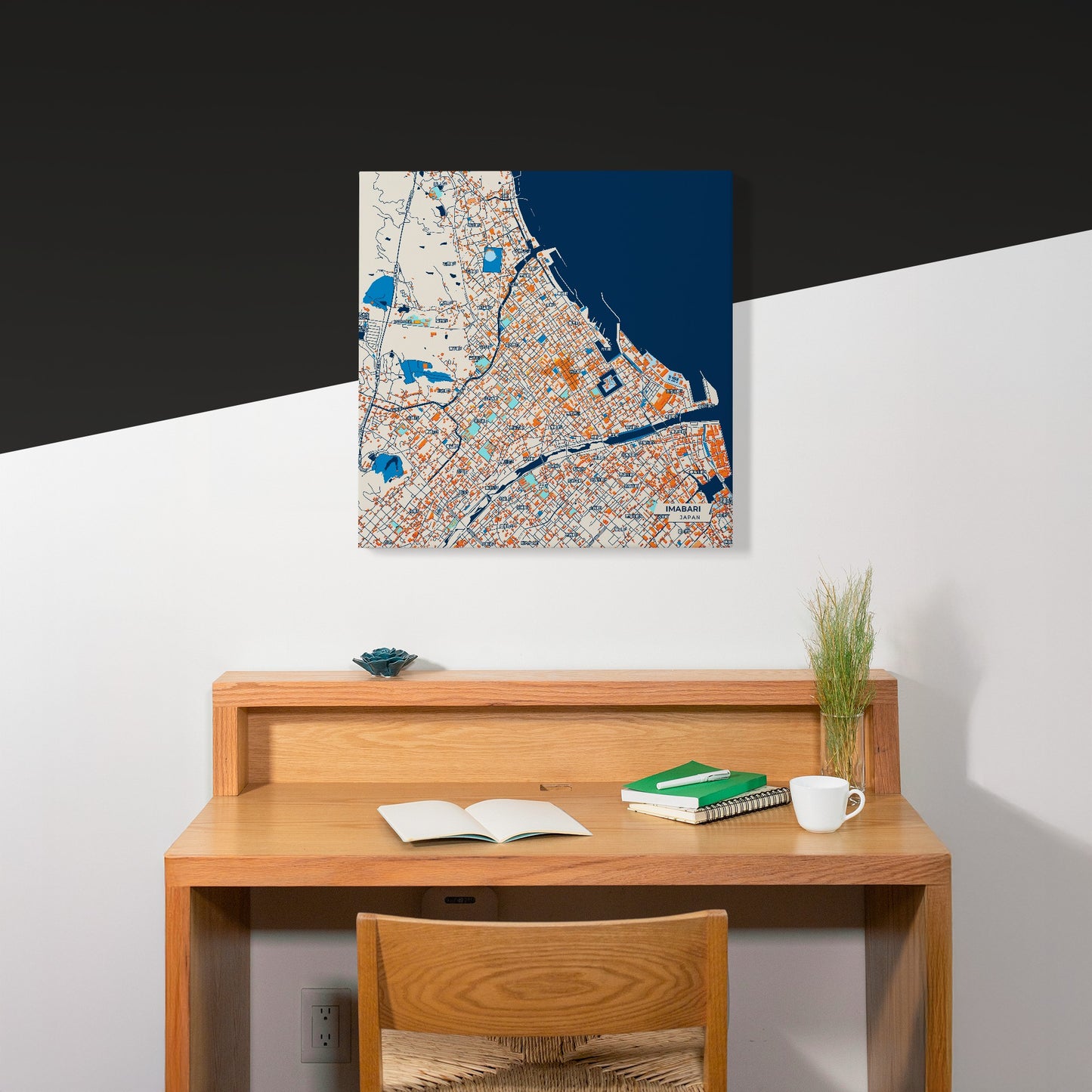 Imabari Japan Colorful City Map Canvas Print Scene