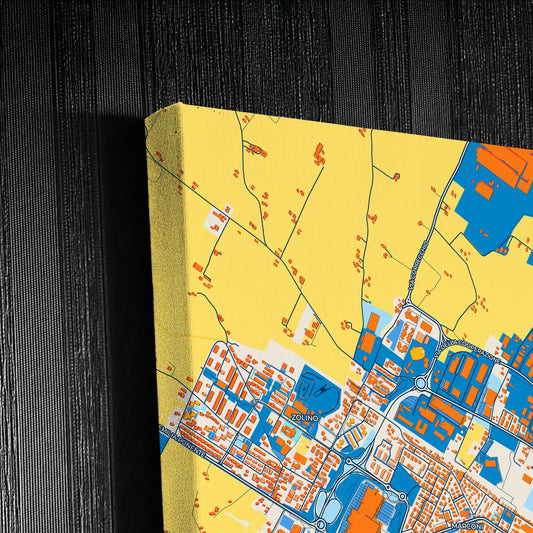 Imola Italy Colorful City Map Canvas Print Detail