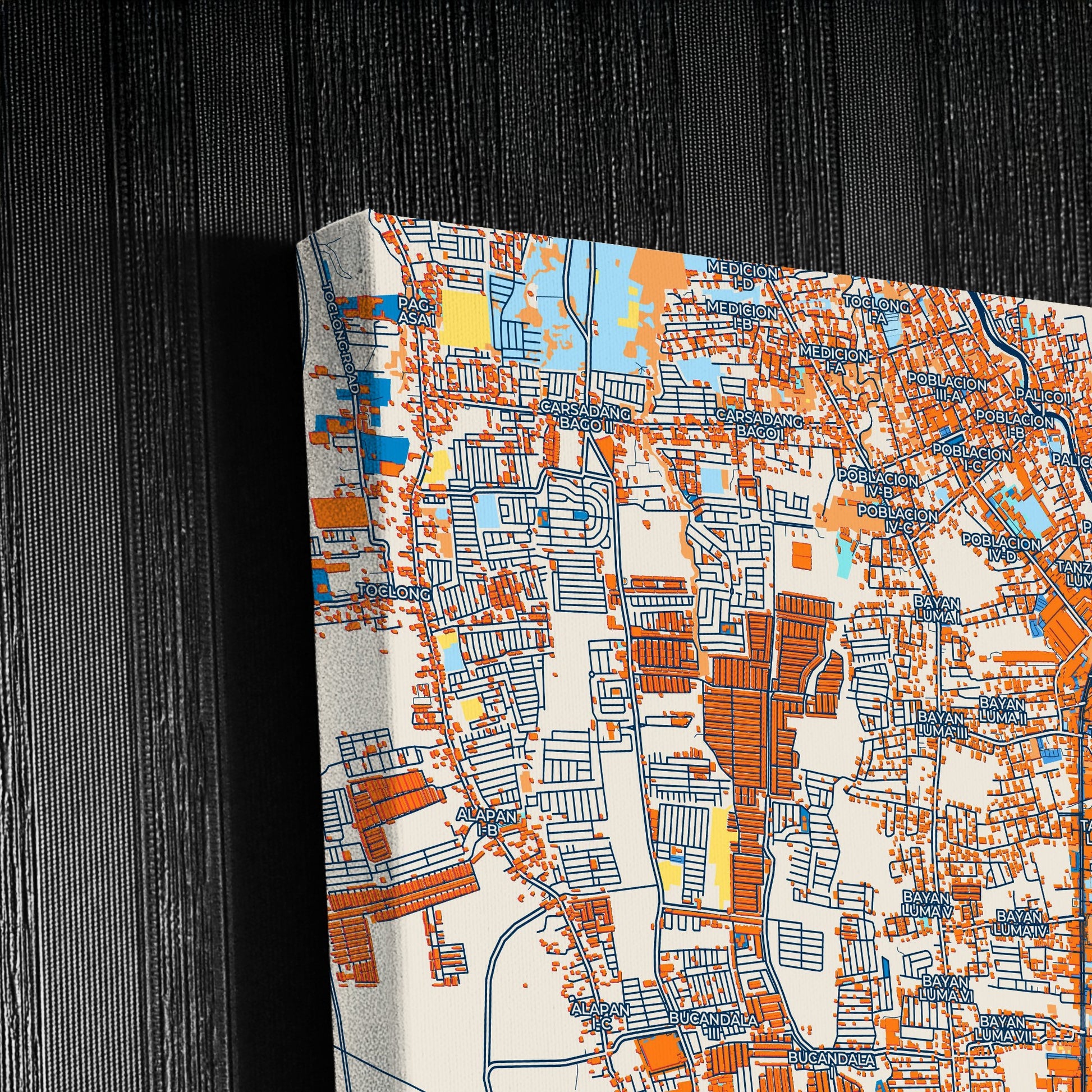 Imus Philippines Colorful City Map Canvas Print Detail