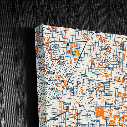 Inazawa Japan Colorful City Map Canvas Print Detail