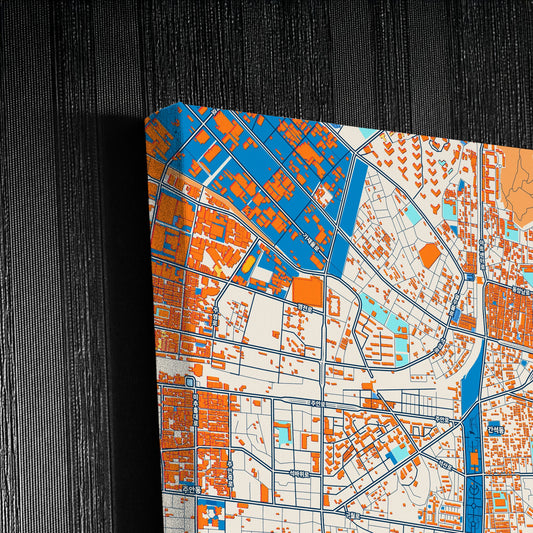 Incheon South Korea Colorful City Map Canvas Print Detail