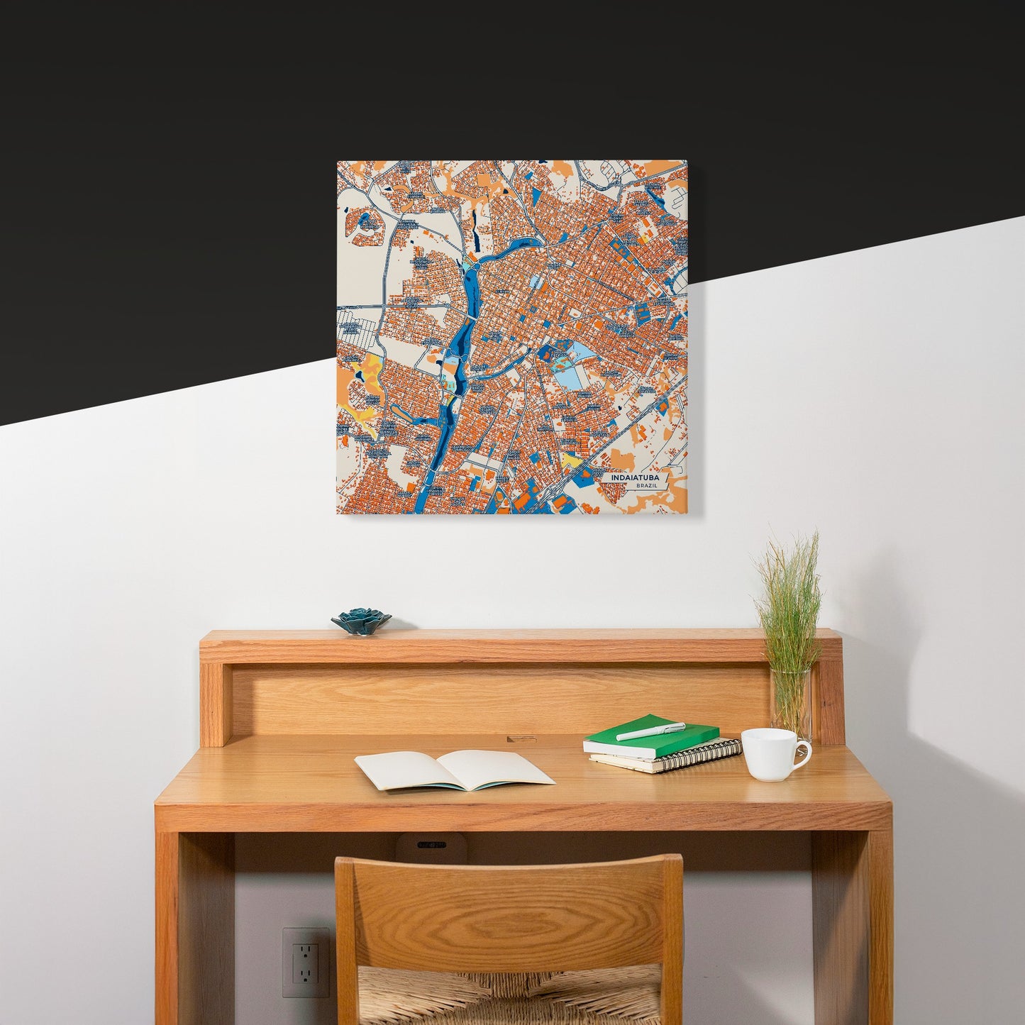 Indaiatuba Brazil Colorful City Map Canvas Print Scene