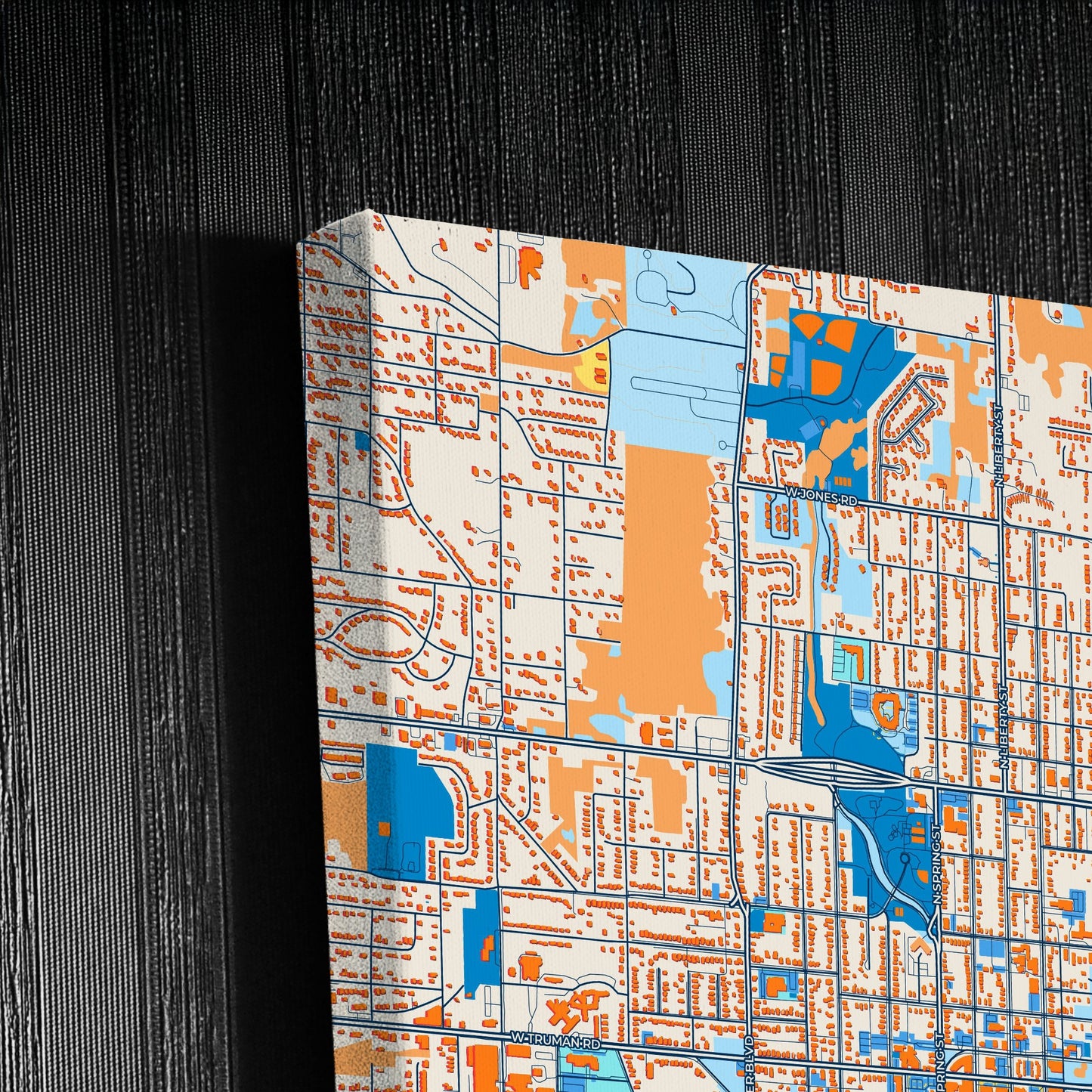 Independence Missouri Colorful City Map Canvas Print Detail