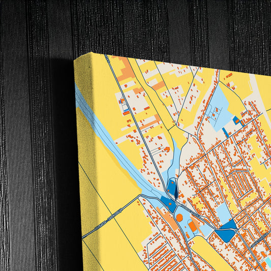 Инђија Serbia Colorful City Map Canvas Print Detail