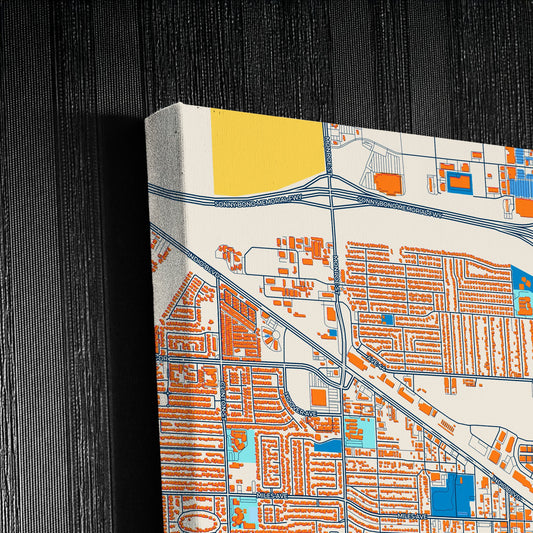 Indio California Colorful City Map Canvas Print Detail