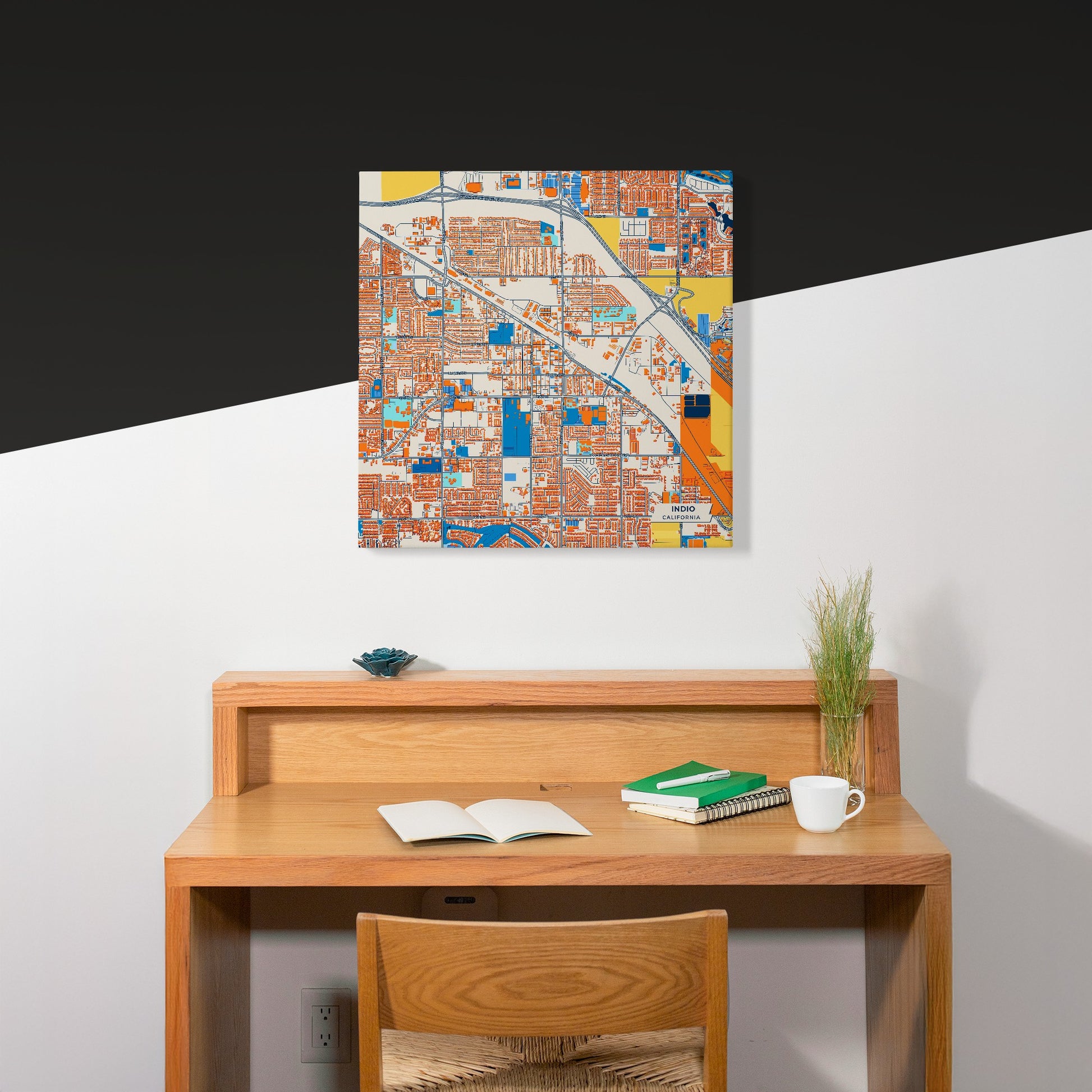 Indio California Colorful City Map Canvas Print Scene